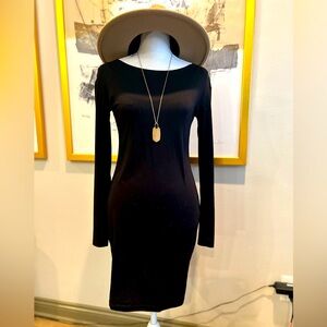 PIKO 1988 black midi dress. Fitted. Long sleeves. Gently worn.